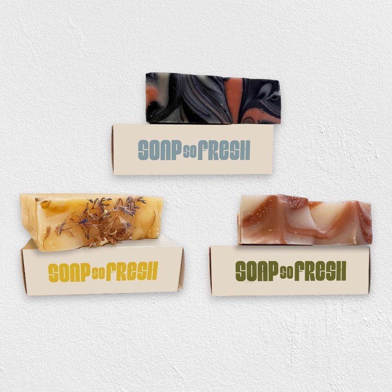 (3 Pack) Charcoal/ Peppermint/ Orange Combo Soap Bar Pack - SOAP SO FRESH