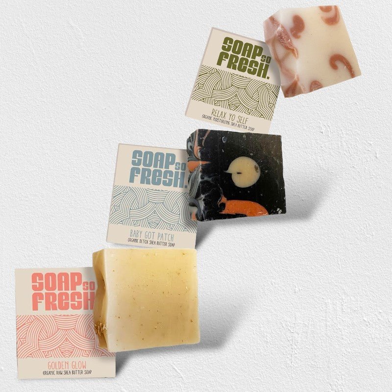 (3 Pack) Oats/ Patchouli/ Peppermint Assorted Soap Bar Pack - SOAP SO FRESH